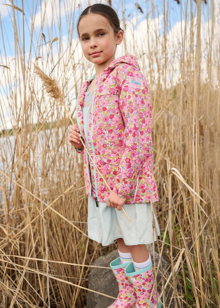 Girls Groovy Flowers Microfiber Field Jacket