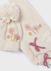 Girls' Hat, Scarf, & Gloves Set with Floral Embroidery (Mayoral)