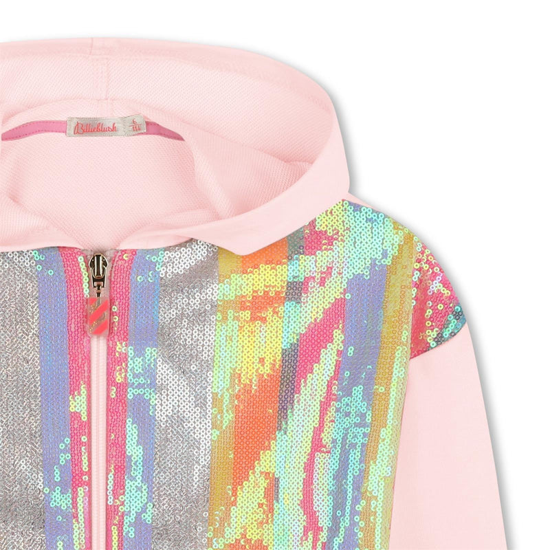 Girls Hooded Sweatshirt with Sequin Front