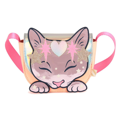 Girls Iridescent Cat Face Shoulder Bag
