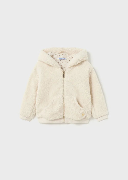 Girls Ivory Bouclé Fleece Zip - Up Jacket (mayoral)