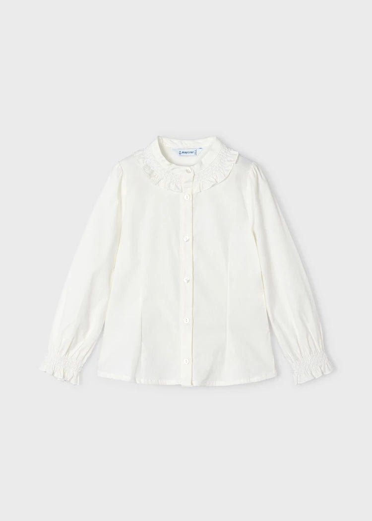 Girls Ivory Cotton Blouse Shirt (mayoral)