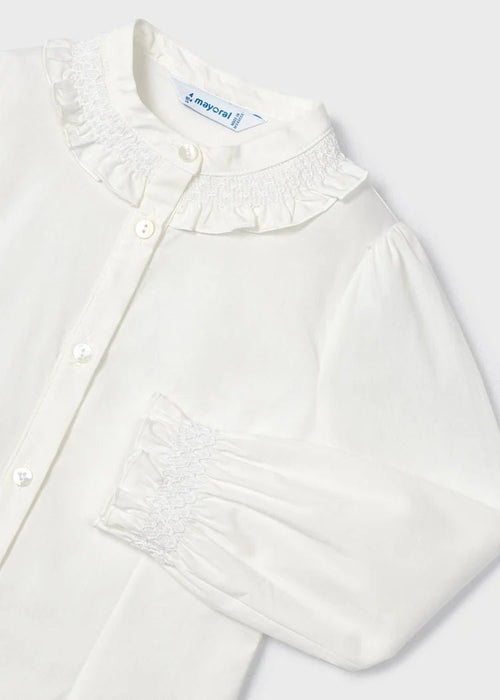 Girls Ivory Cotton Blouse Shirt (mayoral)