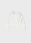 Girls Ivory Cropped Knitted Cardigan (mayoral)