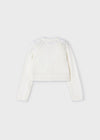 Girls Ivory Cropped Knitted Cardigan (mayoral)