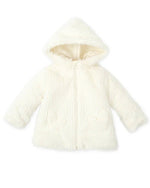 Girls Ivory Faux Fur Hooded Coat (Agatha Ruiz de la Prada)