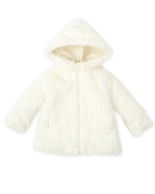 Girls Ivory Faux Fur Hooded Coat (Agatha Ruiz de la Prada)