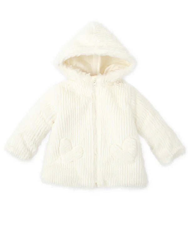 Girls Ivory Faux Fur Hooded Coat (Agatha Ruiz de la Prada)