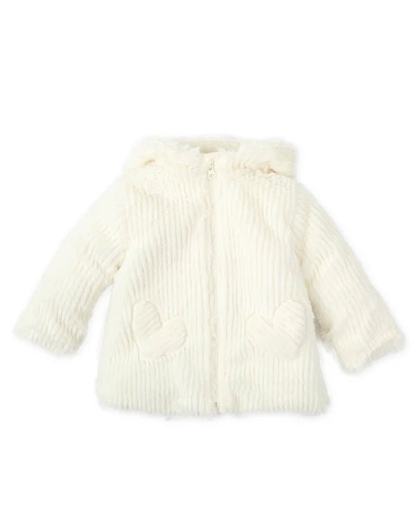 Girls Ivory Faux Fur Hooded Coat (Agatha Ruiz de la Prada)