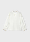 Girls Ivory & Gold Cotton Top (mayoral)