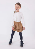 Girls Ivory & Gold Cotton Top (mayoral)