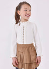 Girls Ivory & Gold Cotton Top (mayoral)