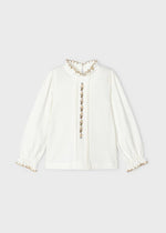 Girls Ivory & Gold Cotton Top (mayoral)