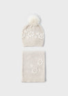 Girls Ivory Knitted Hat & Scarf Set (Mayoral)