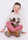 Girls' Ivory Knitted Sweater with Scenic Design (mayoral)