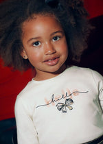 Girls Ivory Long Sleeve T-Shirt with Hairband