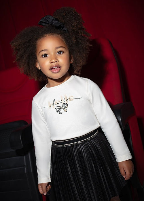 Girls Ivory Long Sleeve T-Shirt with Hairband