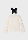 Girls Ivory Long Sleeve T-Shirt with Hairband