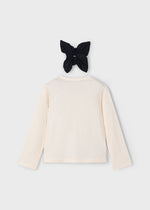 Girls Ivory Long Sleeve T-Shirt with Hairband