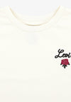 Girls Ivory Organic Cotton Rose T-Shirt