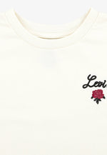 Girls Ivory Organic Cotton Rose T-Shirt