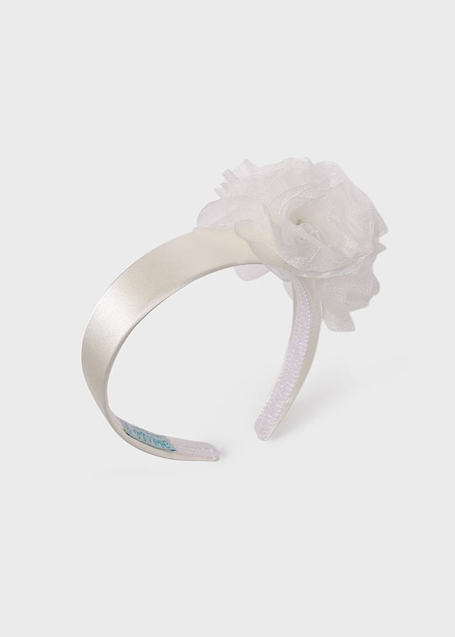 Girls Ivory Organza Flower Hairband (Abel & Lula)