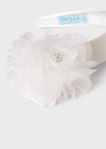 Girls Ivory Organza Flower Hairband (Abel & Lula)