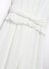 Girls Ivory Pleated Gauze Jumpsuit