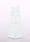 Girls Ivory Pleated Gauze Jumpsuit