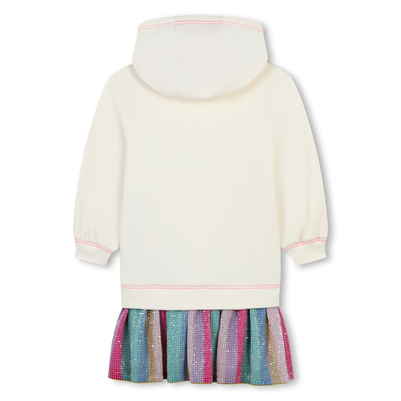 Girls Ivory Sequin Hooded Dress (Billieblush)