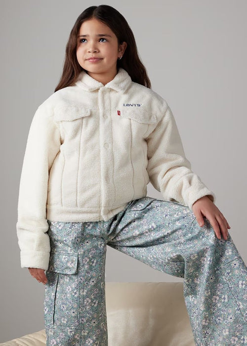 Girls Ivory Sherpa Fleece Jacket