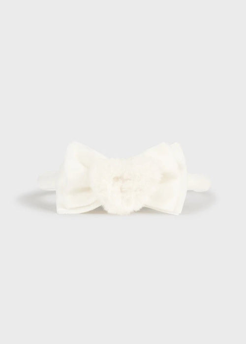 Girls Ivory Velvet Bow Hairband (mayoral)