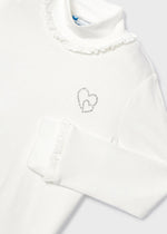 Girls Ivory Viscose Frilled Top (mayoral)