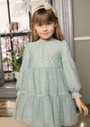 Girls' Jade Tulle Printed Dress