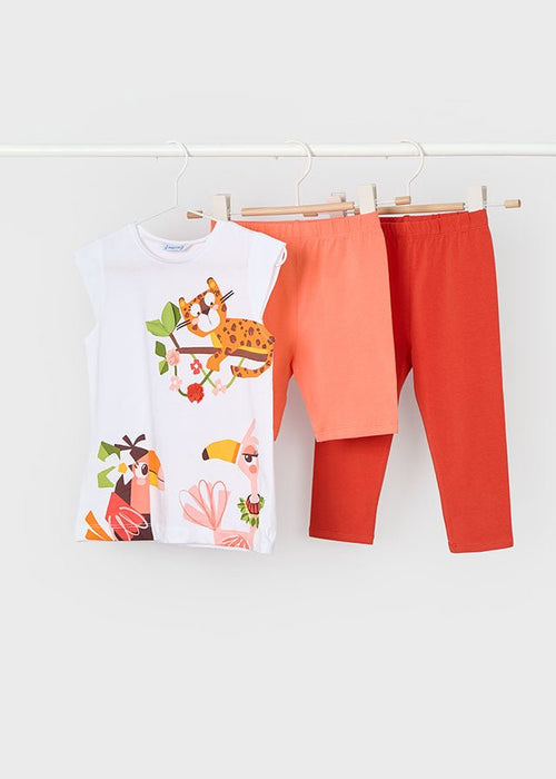 Girls Jungle Animal Leggings Set