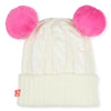 Girls Knit Hat with Pink Pom Poms (Billieblush)