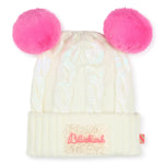 Girls Knit Hat with Pink Pom Poms (Billieblush)