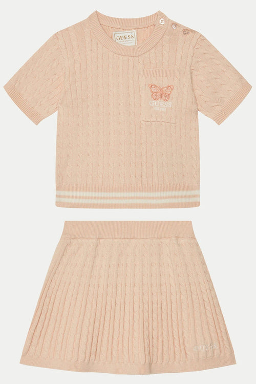 Girls' Knitted Sweater & Skirt Set