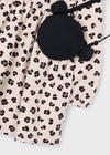 Girls Leopard Print Fleece Dress with Handbag
