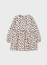 Girls Leopard Print Fleece Dress with Handbag