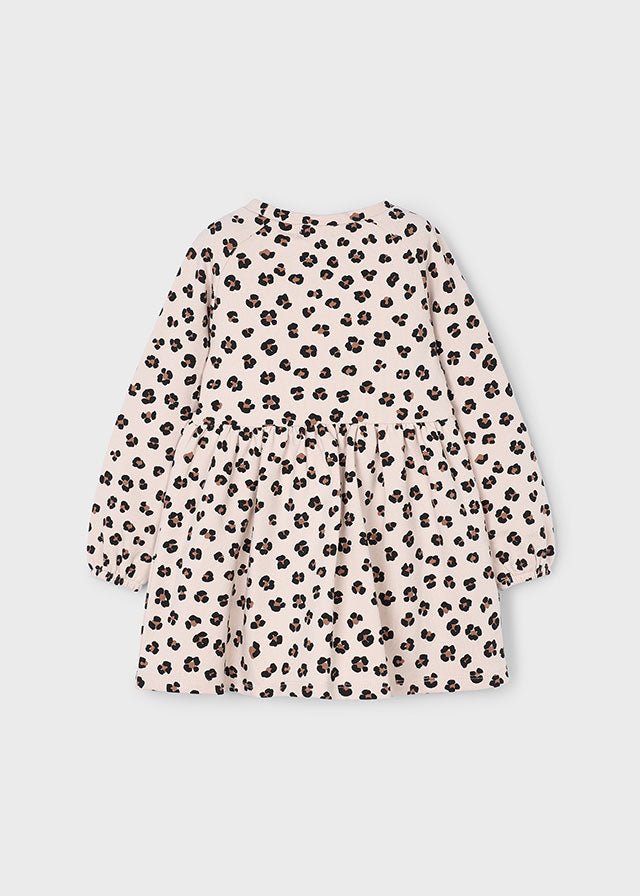Girls Leopard Print Fleece Dress with Handbag
