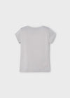 Girls Light Grey Cotton Balloon Print T-Shirt