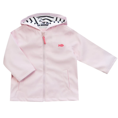 Girls Light Pink Hooded Raincoat