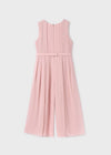 Girls Light pink Pleated Chiffon Jumpsuit (Abel & Lula)