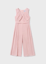 Girls Light pink Pleated Chiffon Jumpsuit (Abel & Lula)