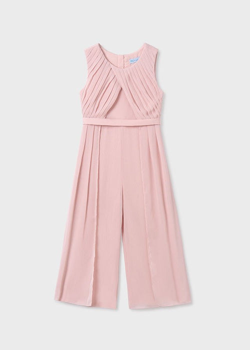 Girls Light pink Pleated Chiffon Jumpsuit (Abel & Lula)