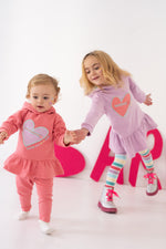 Girls Lilac Cotton Hooded Dress Set (Agatha Ruiz de la Prada)