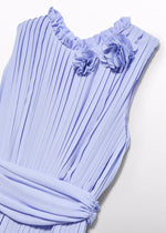 Girls Lilac Pleated Crepe Jumpsuit