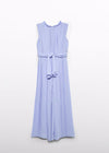 Girls Lilac Pleated Crepe Jumpsuit