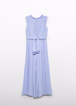 Girls Lilac Pleated Crepe Jumpsuit